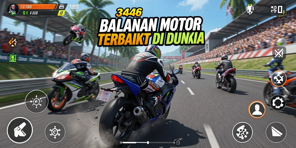 Gameplay seru dari balapan motor di 3446.