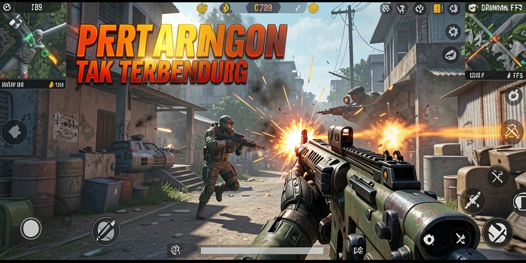 Screenshot C789 menampilkan pertarungan FPS yang intens dan mendebarkan.