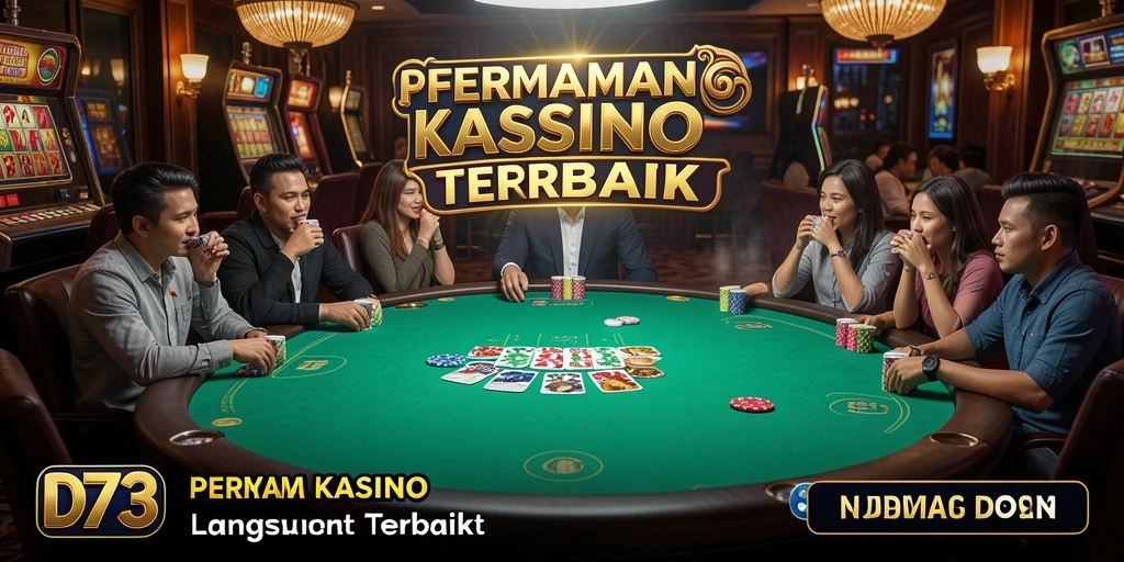 Screenshot gameplay D73 dengan dealer live di meja kasino.