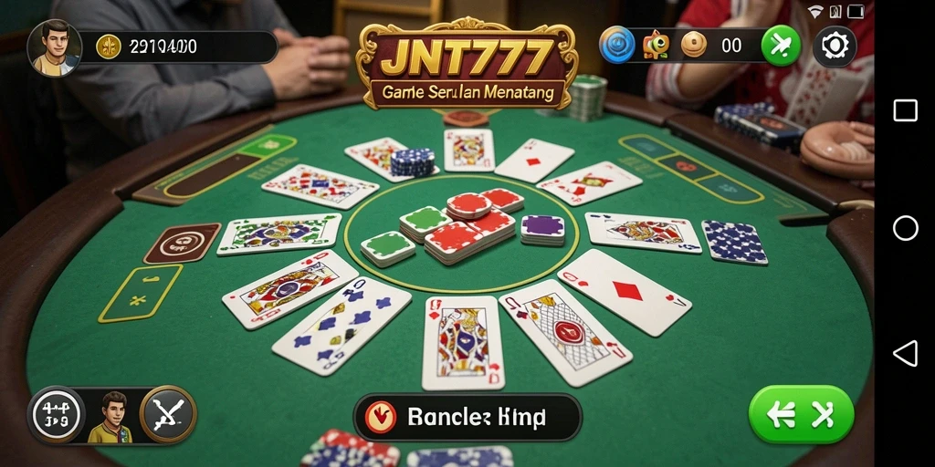 Tampilan gameplay Gaple yang seru dan menarik di JNT777.