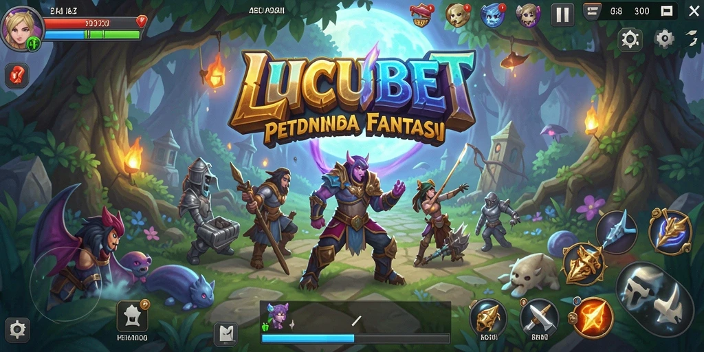 Tangkapan layar gameplay LUCUBET yang menunjukkan petualangan seru di dunia fantasi.