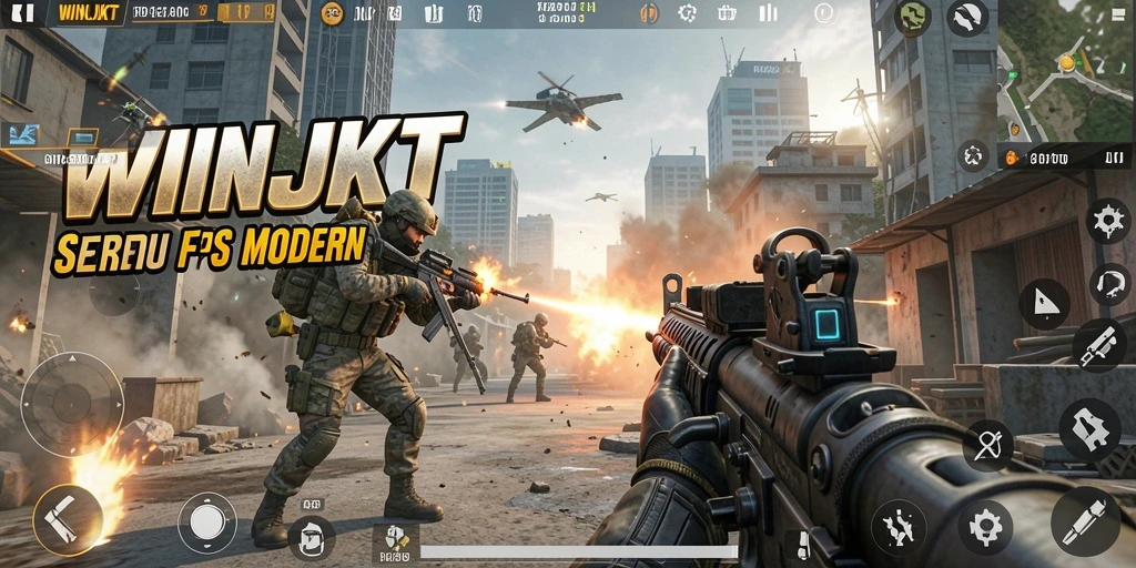 Screenshot gameplay seru dari WINJKT menunjukkan pertempuran intens.