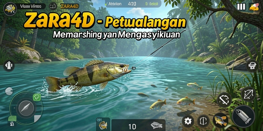Tampilan gameplay ZARA4D yang menampilkan suasana memancing yang menakjubkan.